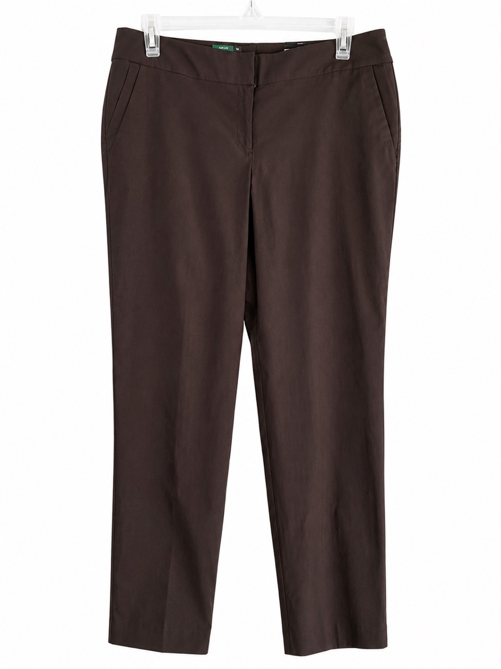 Worthington Slim Leg Dress Pants Womens Size 14 Easton Brown Career Work Stretch